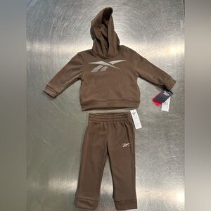 Reebok Baby Toddler 2-Piece Jogger Set Hoodie & Pants Brown NWT Size 2T New